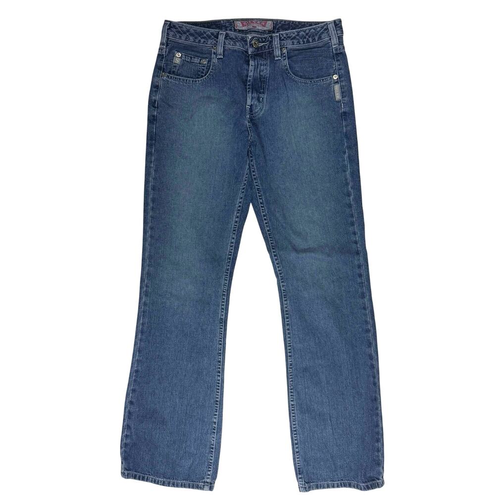 Vintage 90s Women's 30 Silver Mid Rise Flare Jeans Button Fly Denim